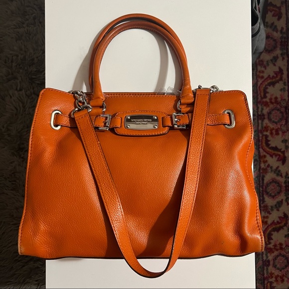 Michael Kors Orange Hamilton Satchel - Picture 1 of 13